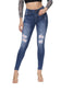 NiceQ Mid Waist Ripped Jeans for Women, Stretch Skinny Denim Jeans