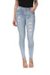 NiceQ Mid Waist Ripped Jeans for Women, Stretch Skinny Denim Jeans