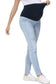 NiceQ Women’s Maternity Jeans Skinny Stretch Comfy Ripped Hem Denim Jeans