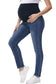 NiceQ Women’s Maternity Jeans Skinny Stretch Comfy Ripped Hem Denim Jeans